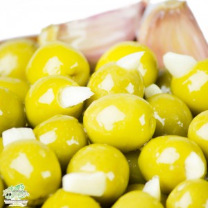 Detalle de las Aceitunas rellenas de ajo