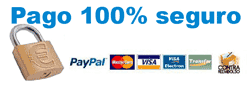 Pago seguro con Paypal y Tarjetas de débito y crédito